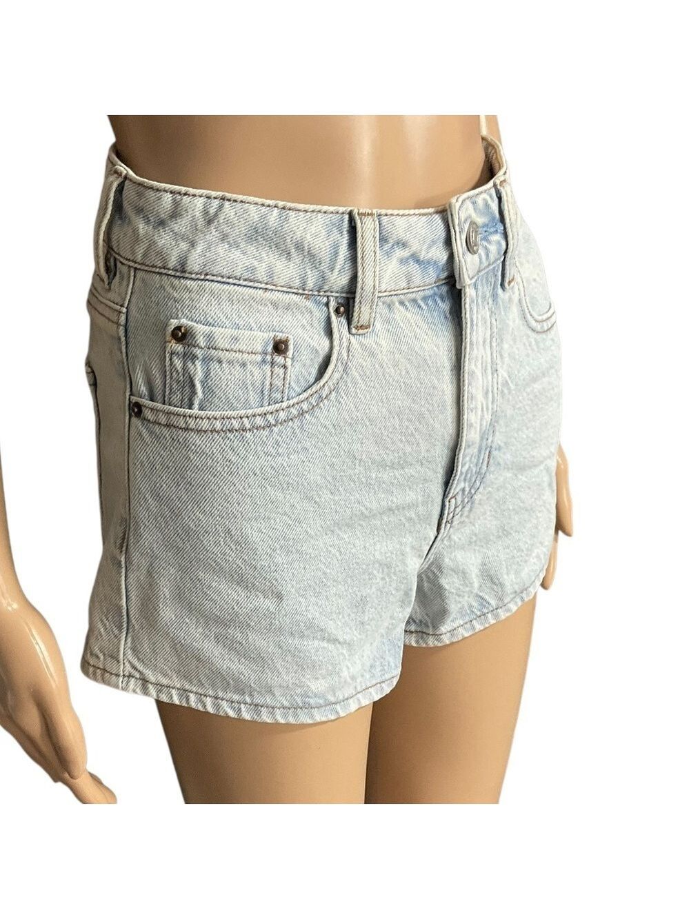 PacSun Mom Short Size 24 Shorts High Rise Light Wash Denim NWT Pacific Sunwear - Picture 3 of 15